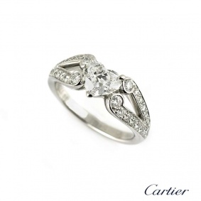 Cartier Heart Shape Diamond Ring in Platinum 1.01ct F/VS2 B&P N4189400